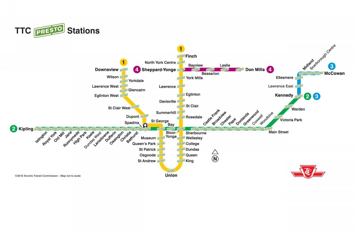 Карта на presto станици TTC