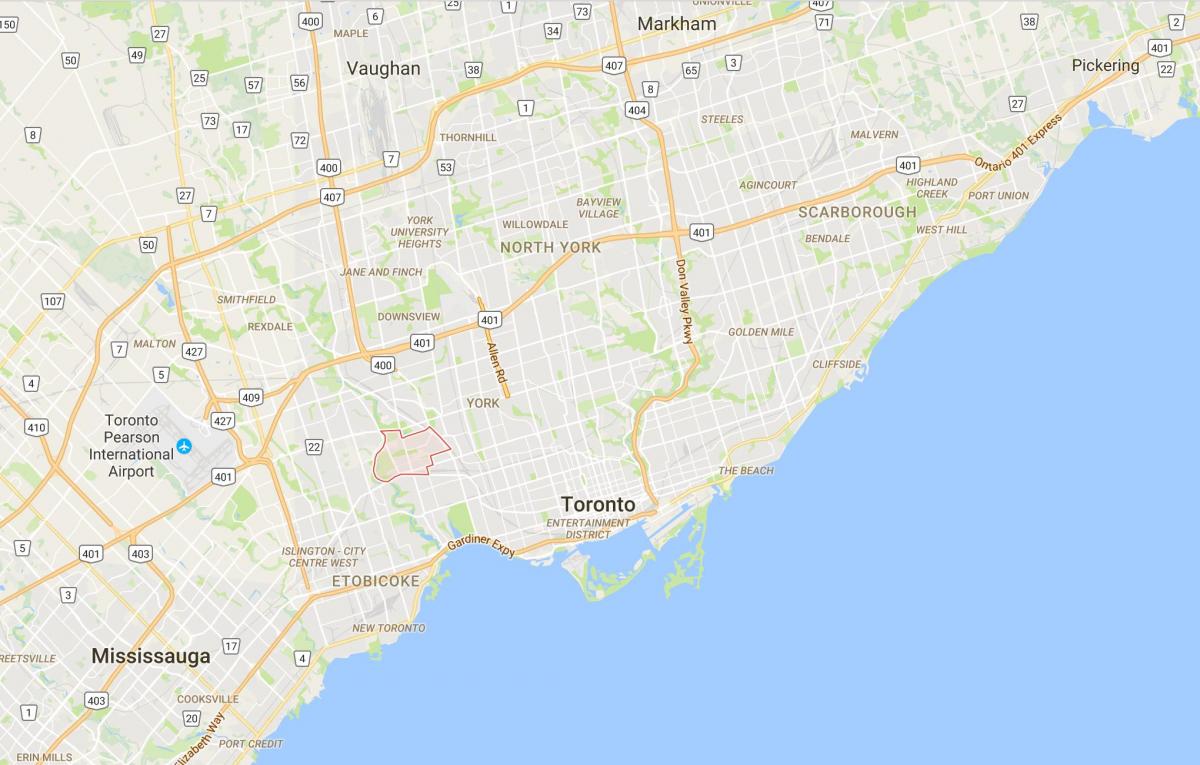 Карта на Rockcliffe–Smythe област Торонто