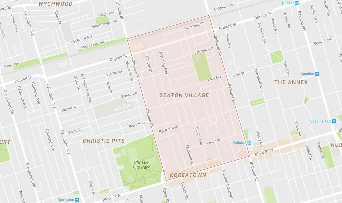 Карта на Seaton Село соседство Торонто