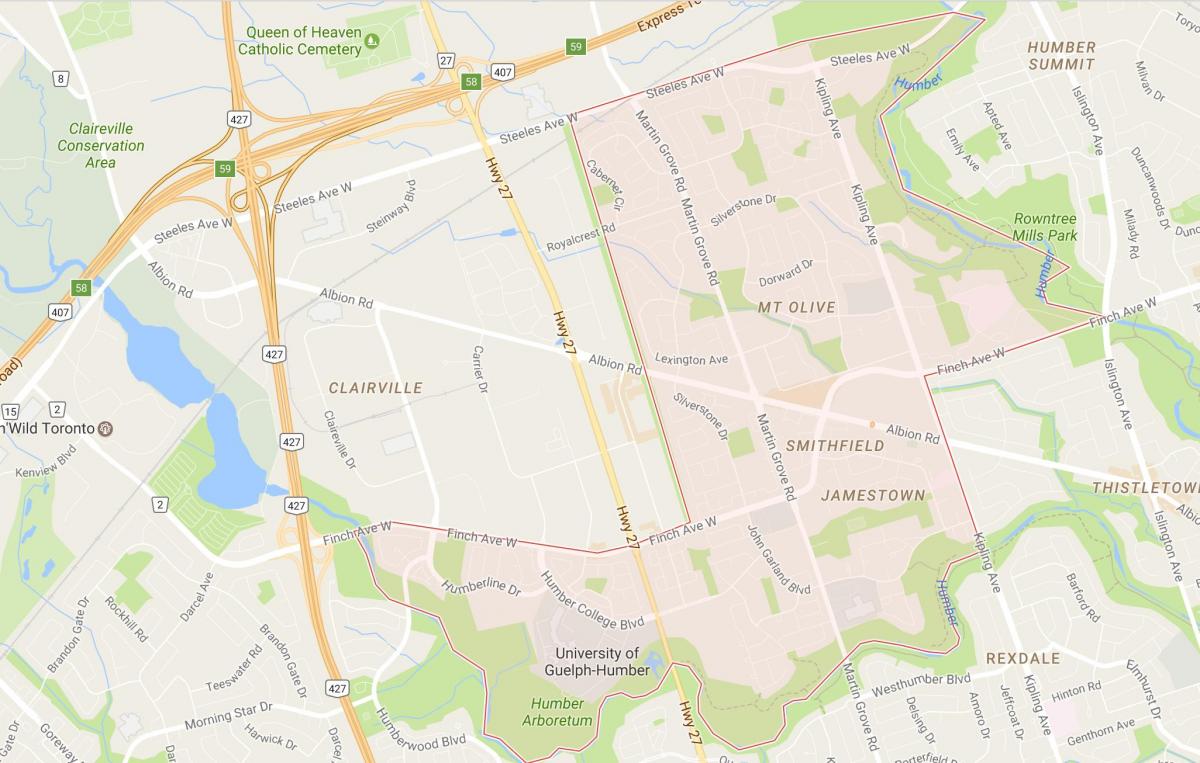 Карта на Smithfield соседство соседство Торонто