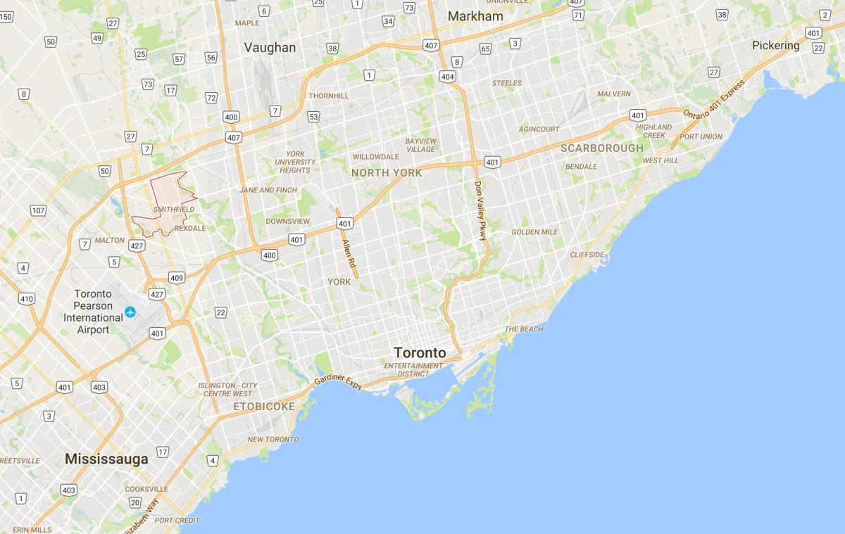 Карта на Smithfielddistrict Торонто