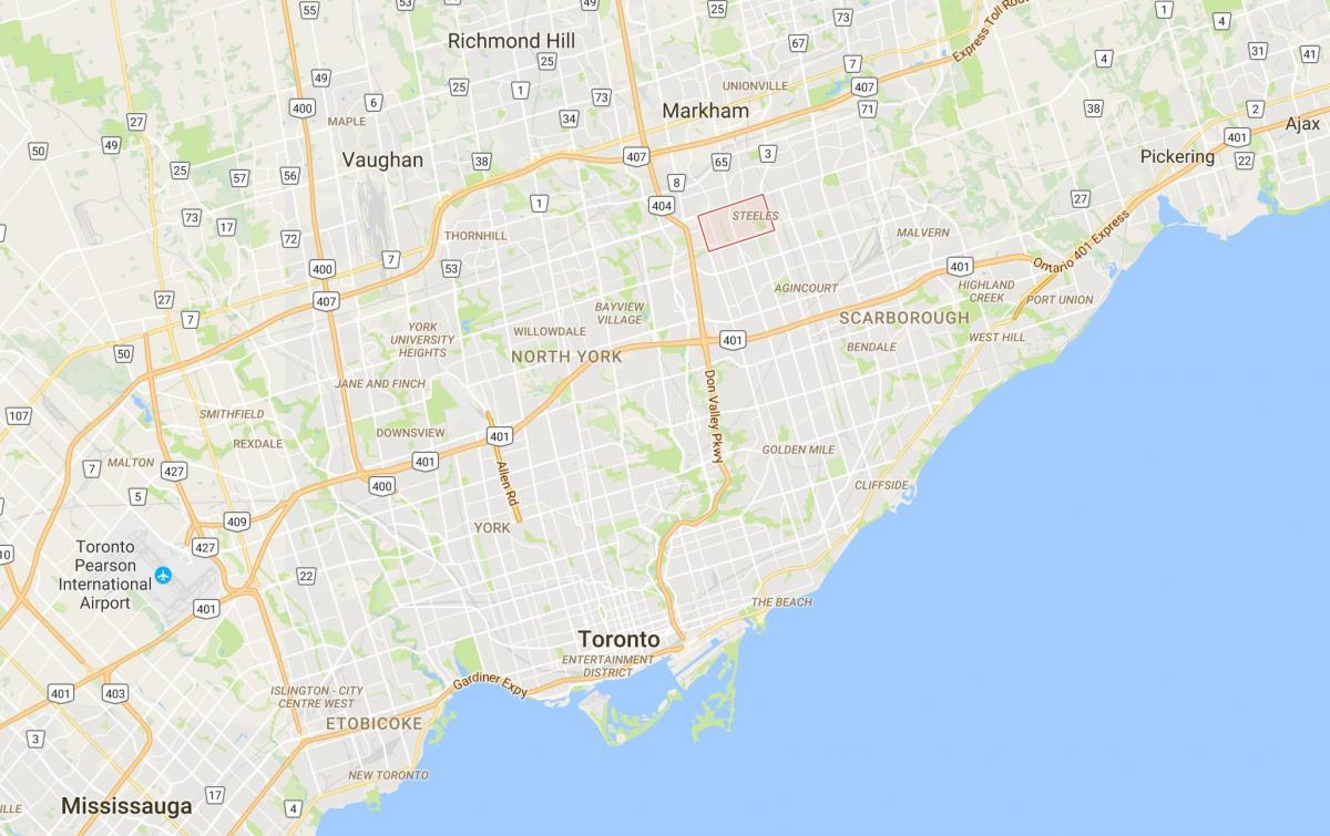 Карта на Steeles област Торонто