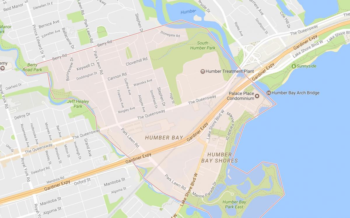 Карта на Stonegate-Queensway соседство соседство Торонто