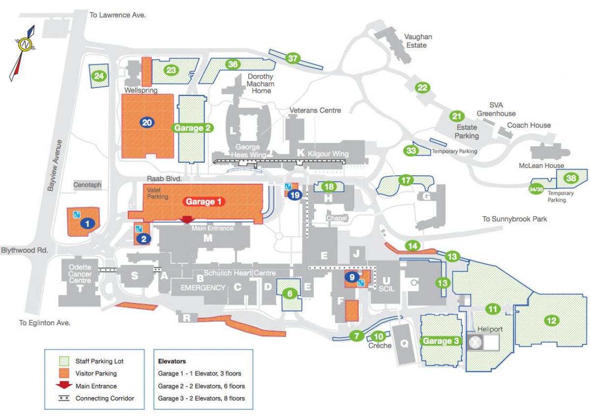 Карта на Sunnybrook Болница