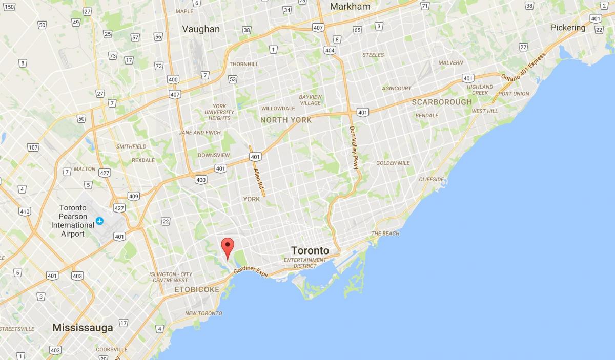 Карта на Swansea област Торонто