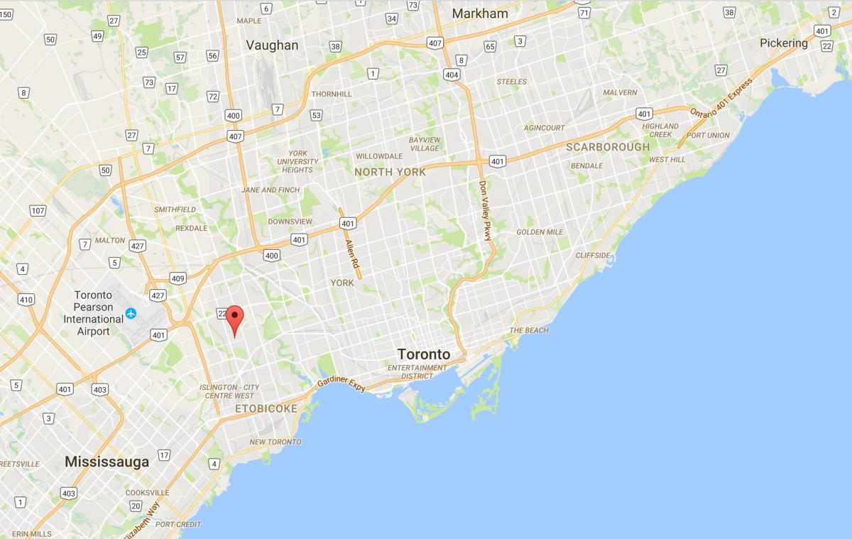 Карта на Thorncrest Село област Торонто