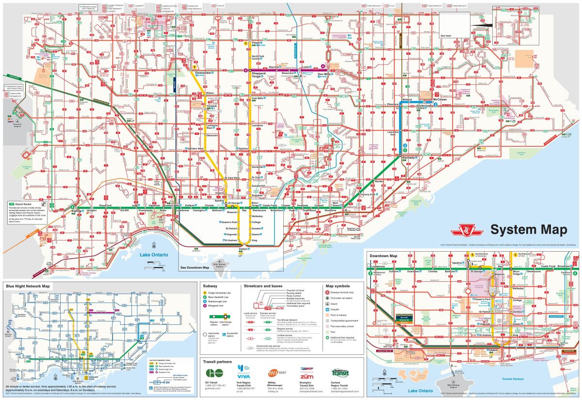 Карта на TTC автобус правци