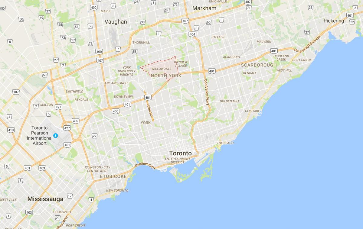 Карта на Willowdale област Торонто