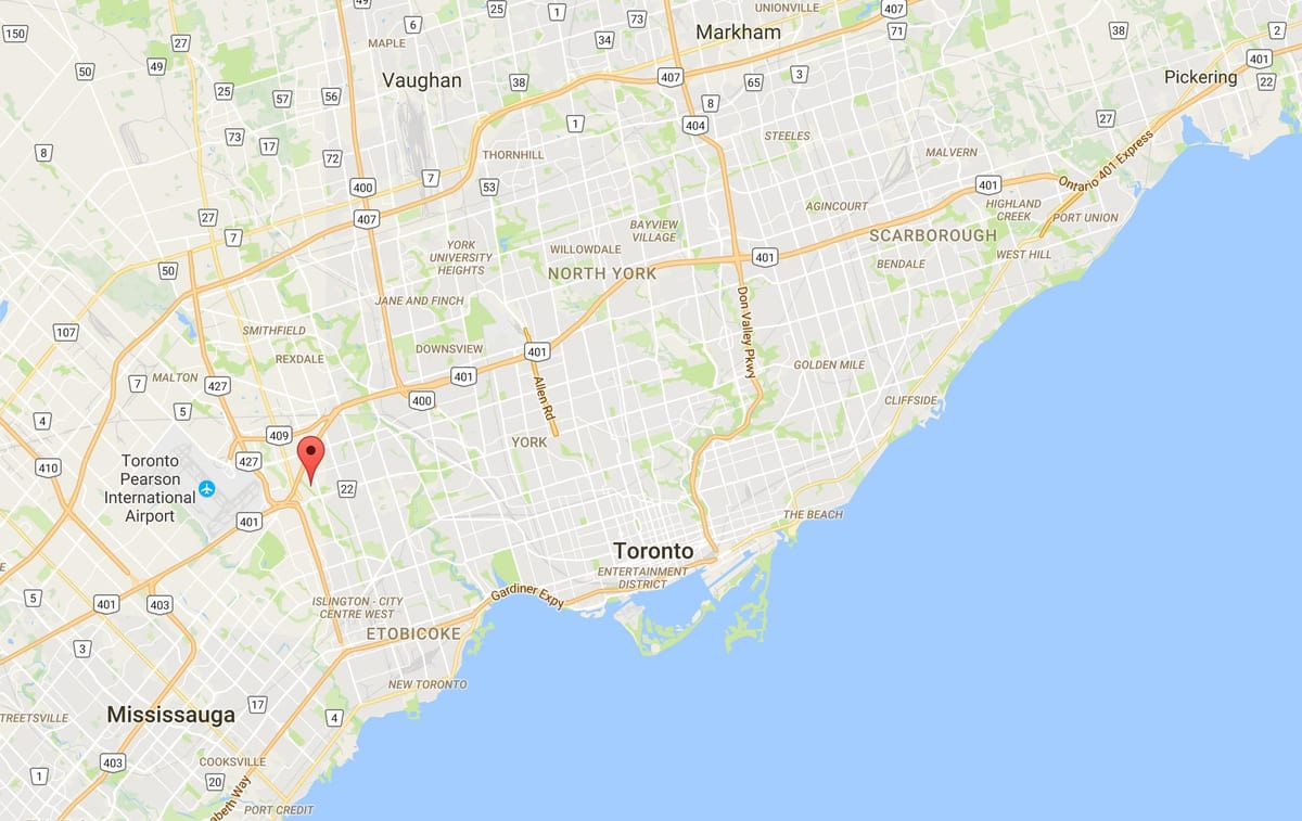Карта на Willowridge област Торонто