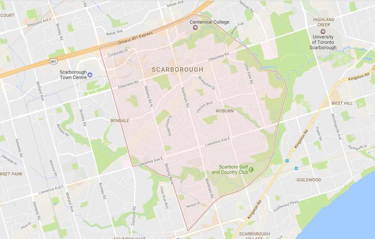 Карта на Woburn соседство Торонто