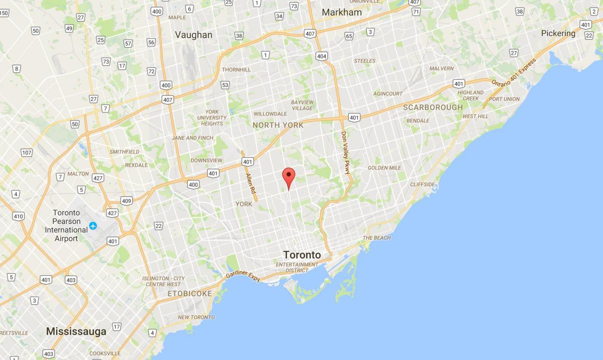 Карта на Yonge и Eglinton област Торонто