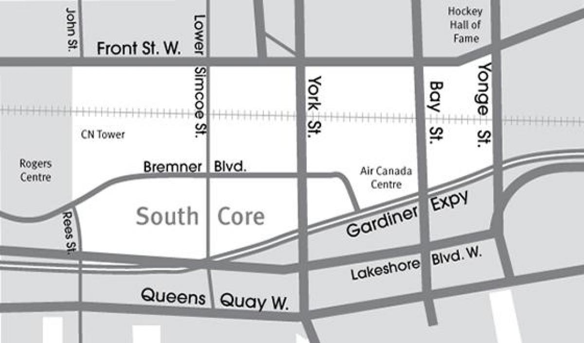 Карта на Јужна Core Торонто