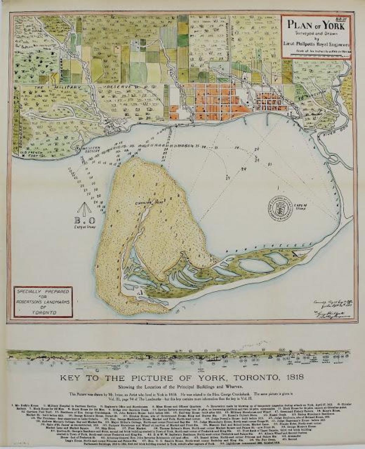 Карта на Њујорк-Торонто 1787-1884 цртан филм верзија