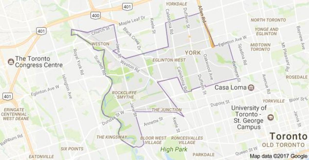 Карта на Њујорк-Торонто Канада