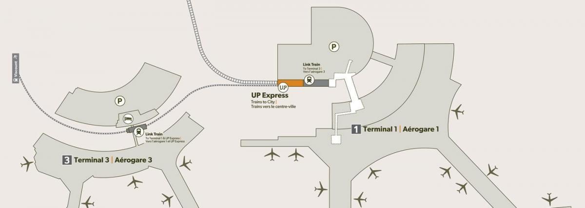Карта на аеродромот Пирсон железничката станица