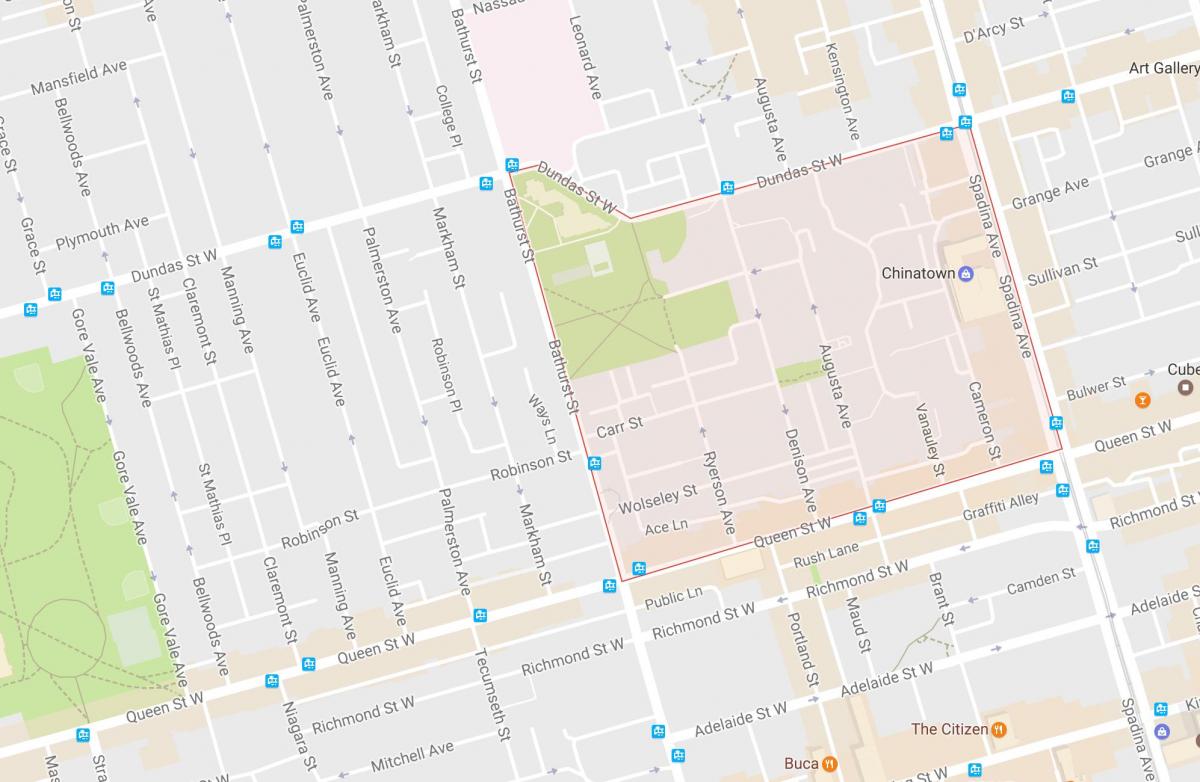 Карта на Александра парк соседство Торонто