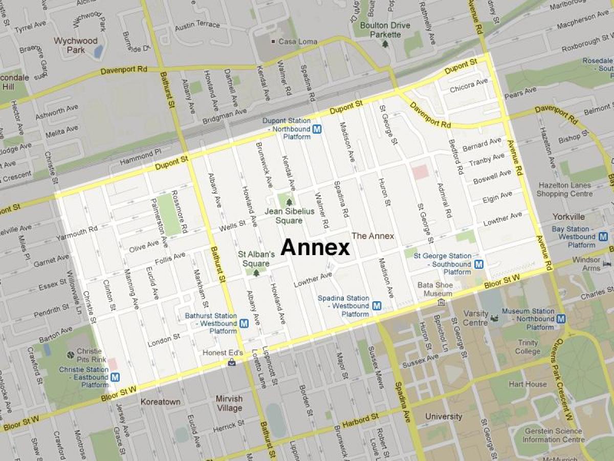 Карта на Анекс Торонто
