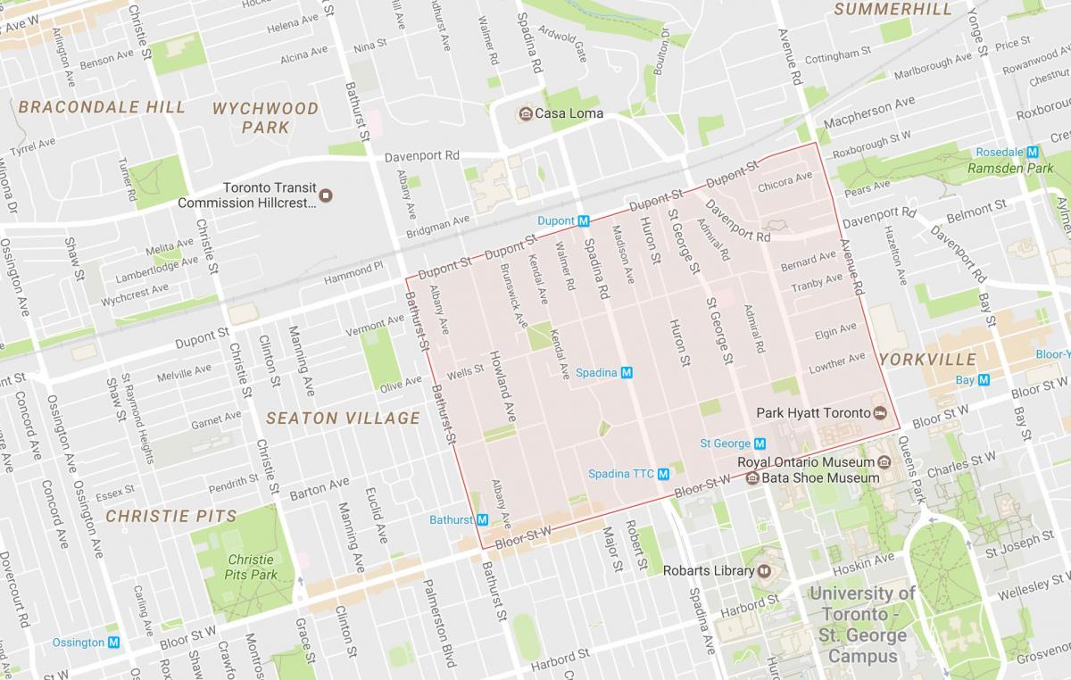 Карта на Анекс соседство Торонто