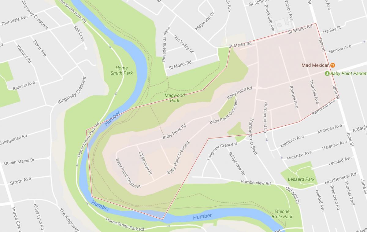 Карта на Бебето Точка соседство Торонто