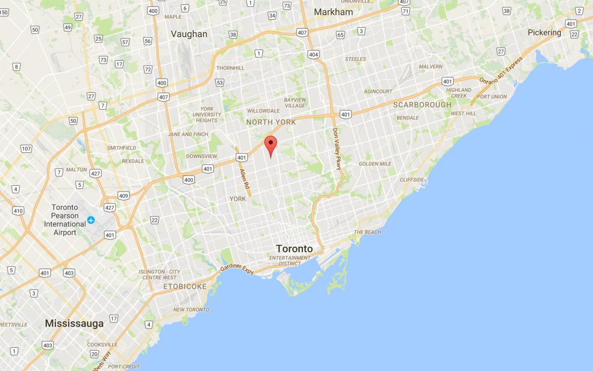 Карта на Бедфорд Парк област Торонто