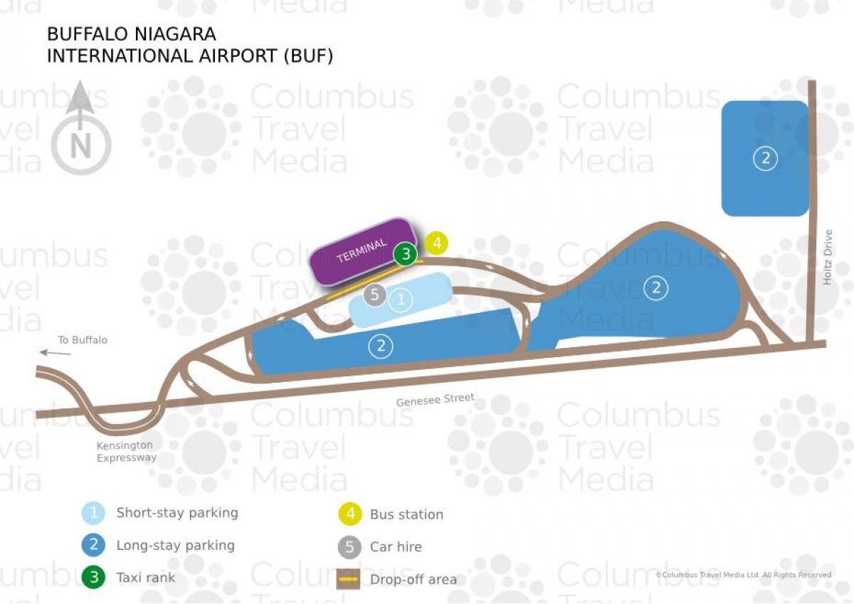 Карта на Бивол Нијагарините меѓународниот аеродром