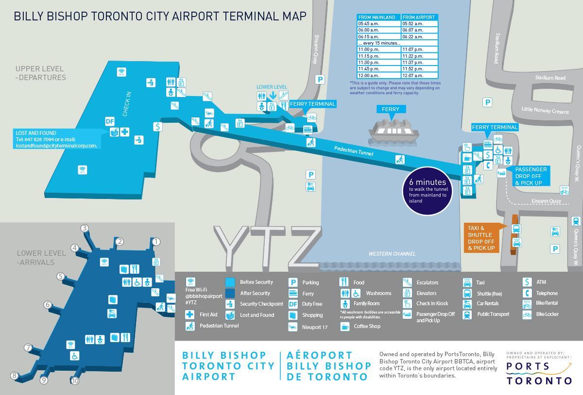 Карта на Били Епископ Торонто град аеродром