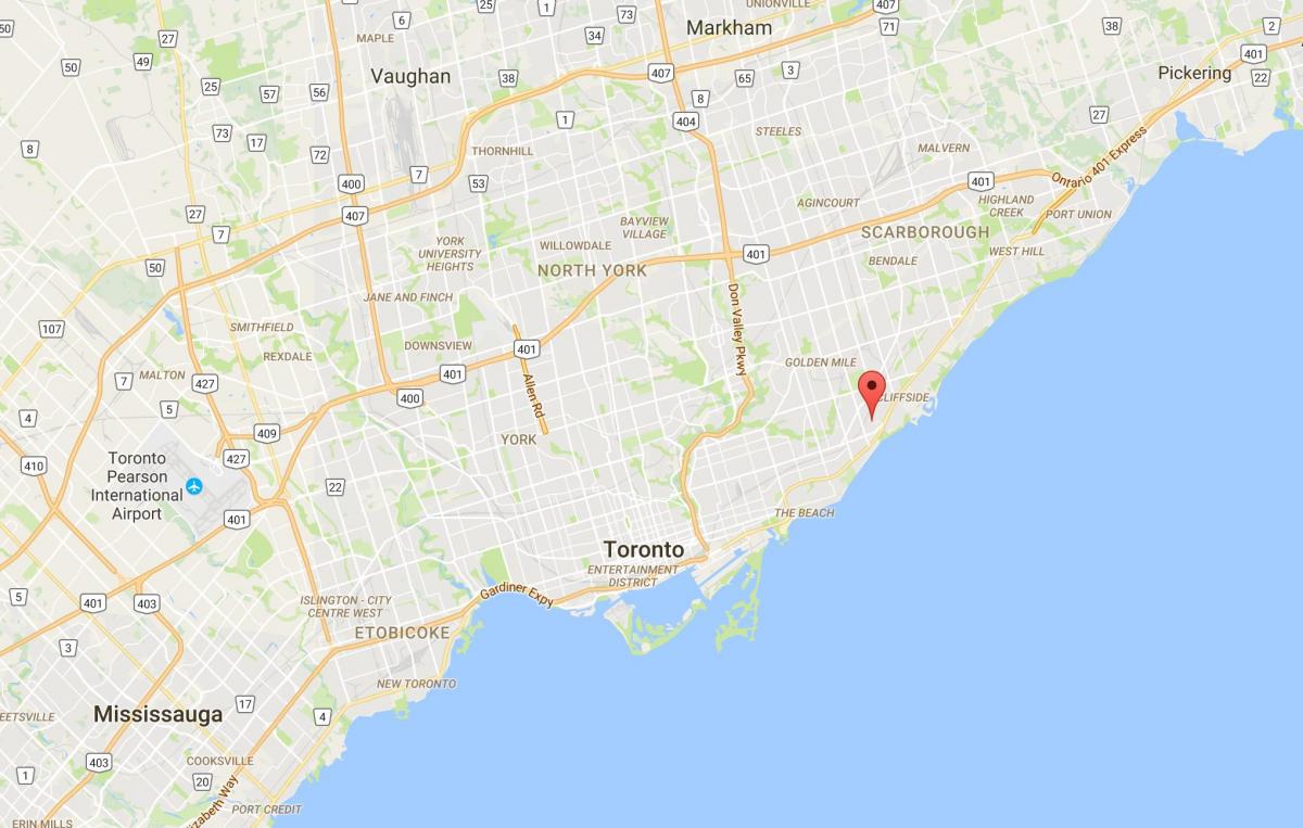 Карта на Бреза Карпа Височини област Торонто