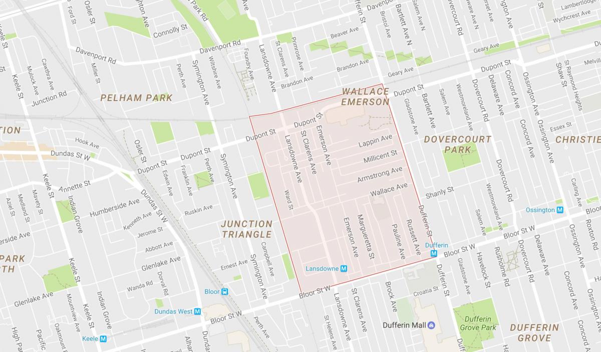 Карта на Валас Emerson соседство Торонто