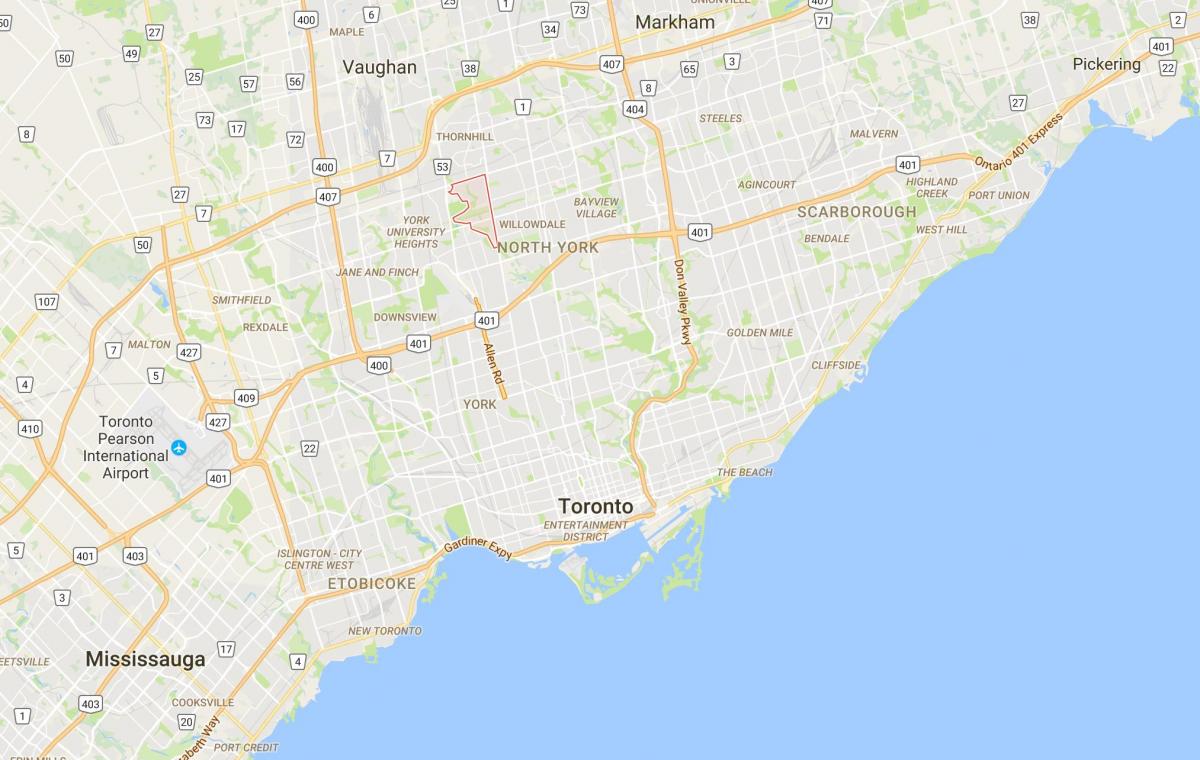 Карта на Вестминстер–Branson област Торонто