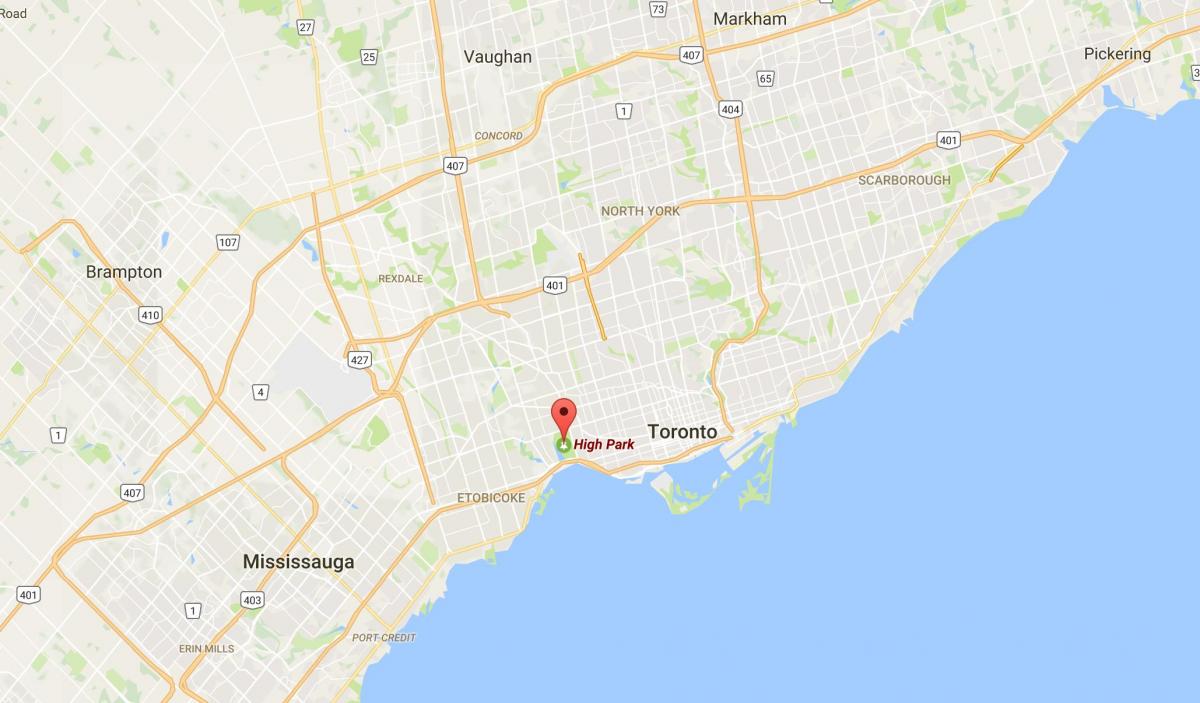 Карта на Висок Парк област Торонто