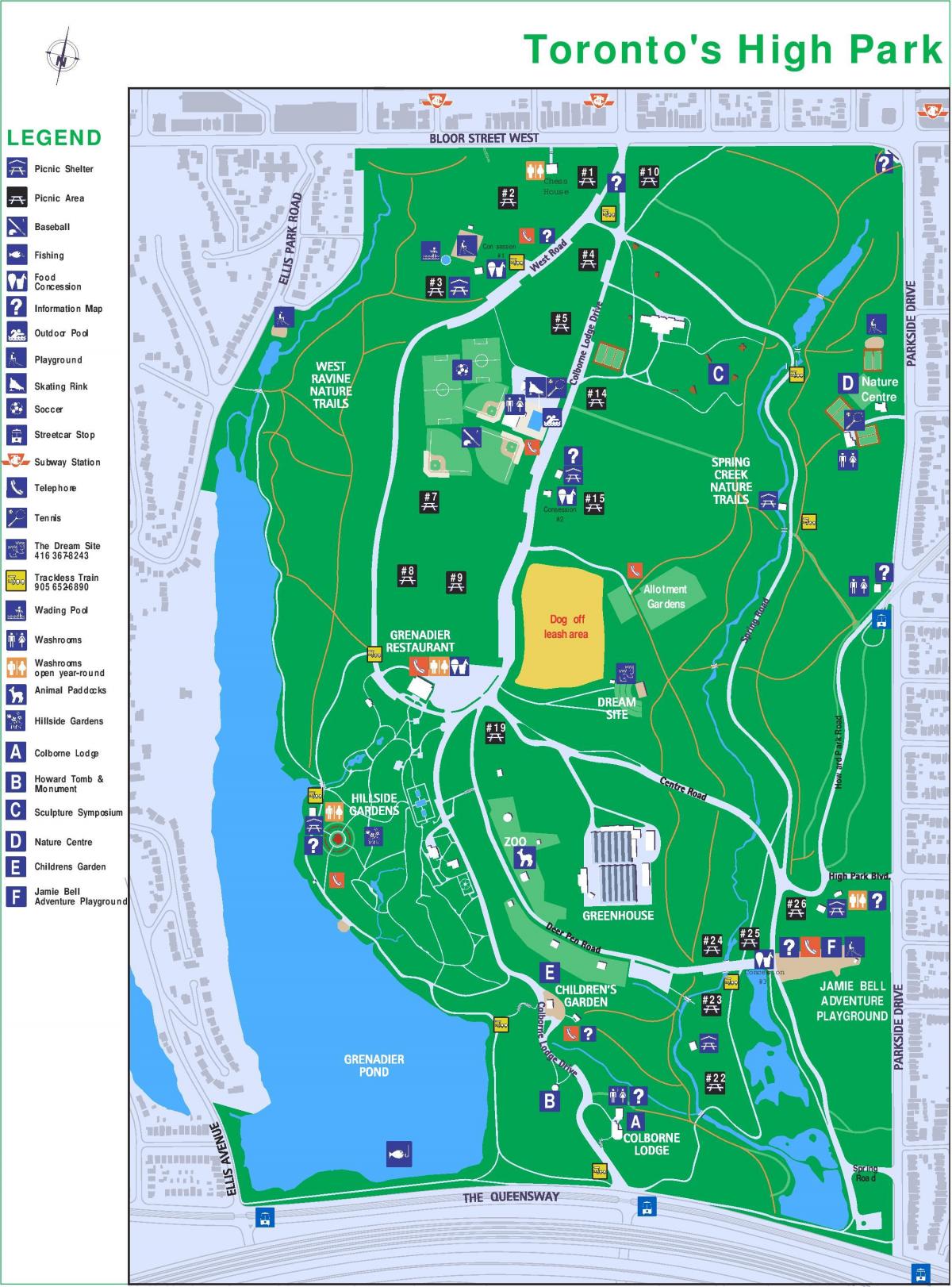 Карта на Висок парк легенда Торонто