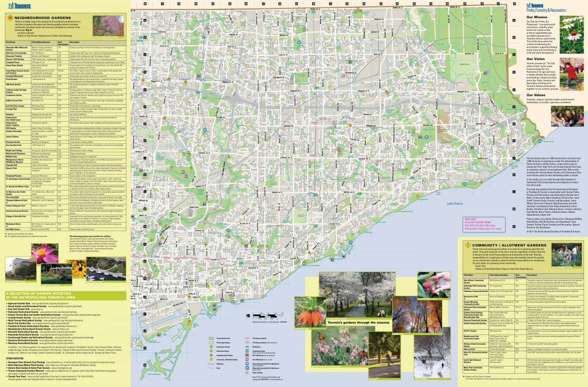 Карта на градини Торонто исток