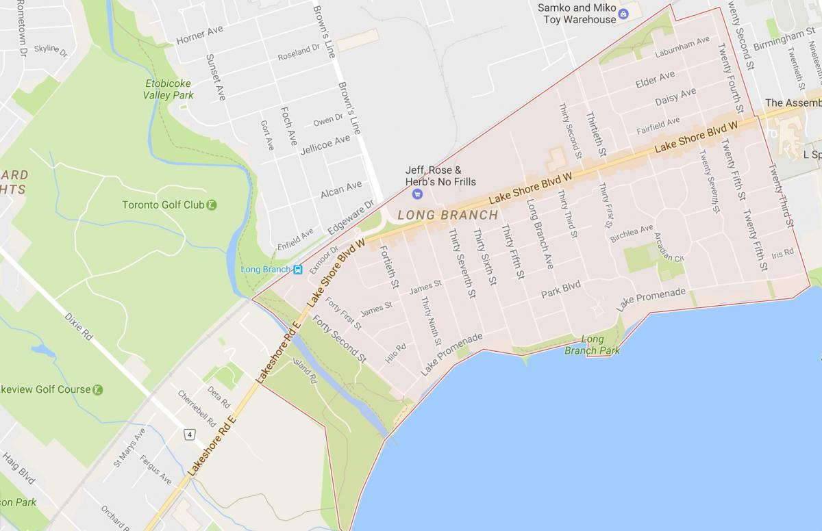 Карта на Долго Гранка соседство Торонто