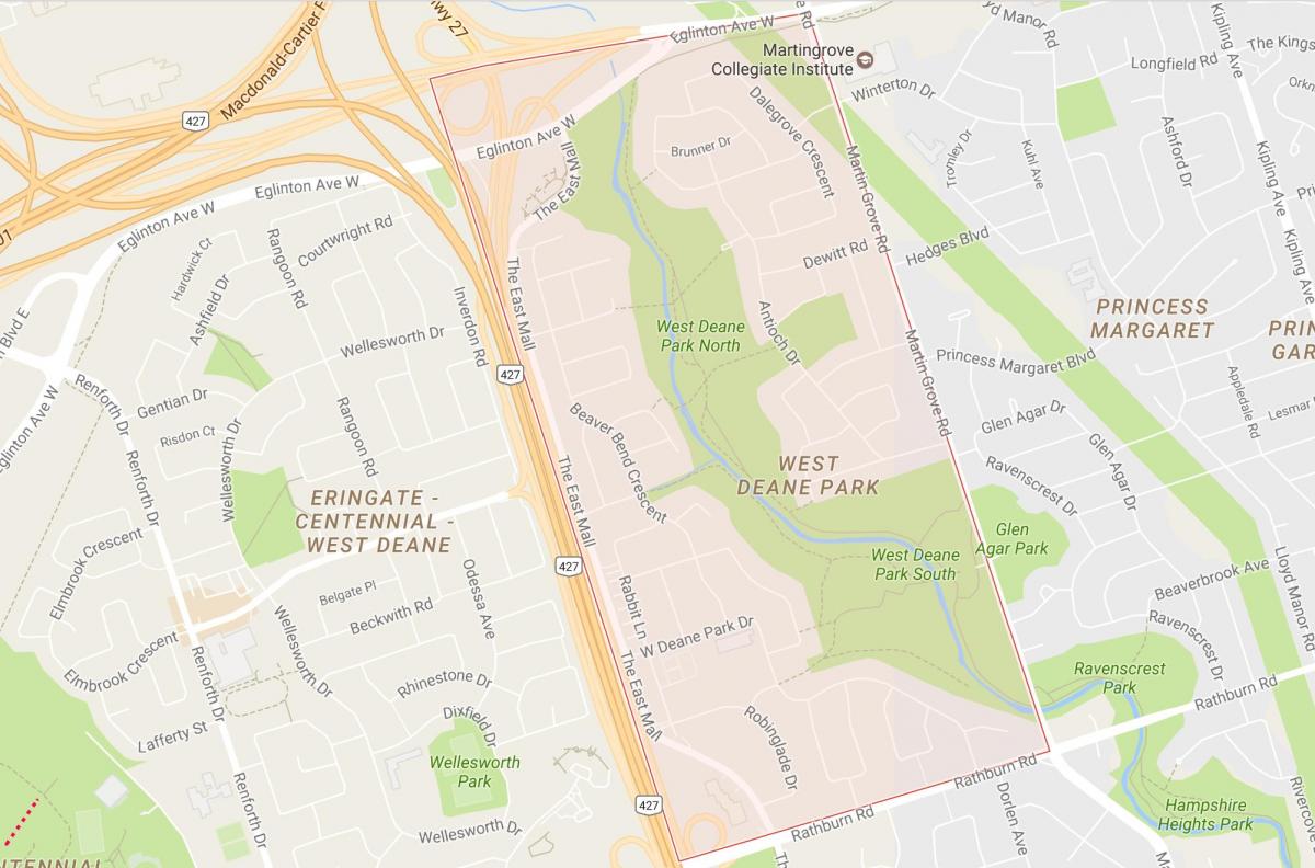 Карта на Запад Џад Парк соседство Торонто