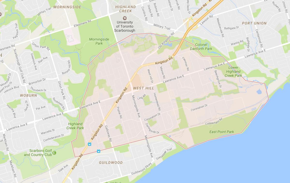 Карта на Западниот Рид соседство Торонто