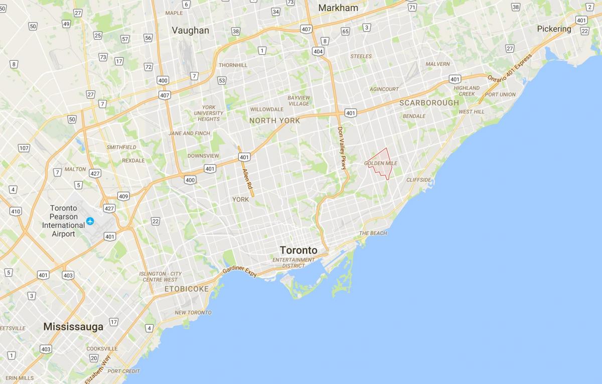 Карта на Златна Милја област Торонто