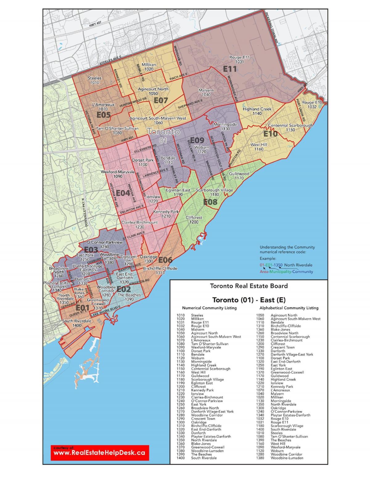 Карта на источна Торонто