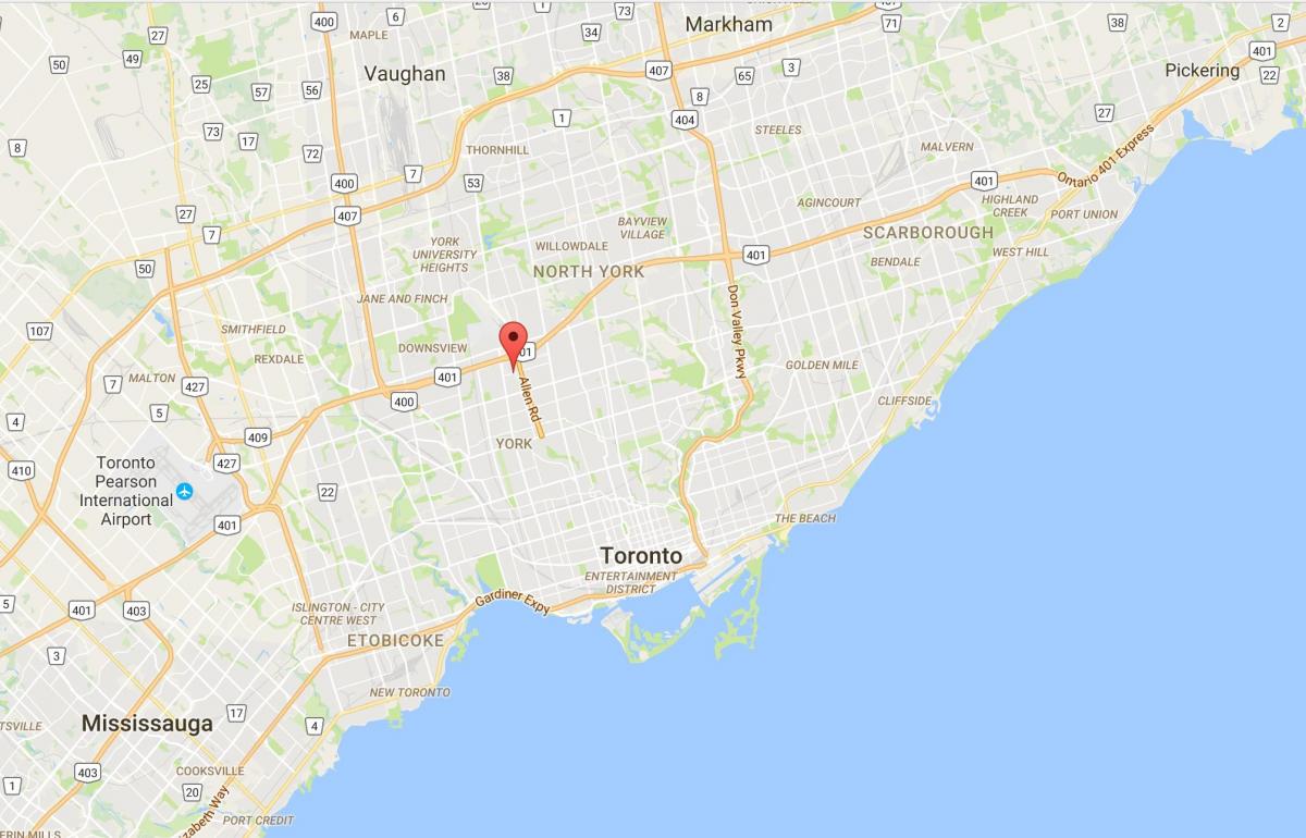 Карта на Лоренс Височини област Торонто