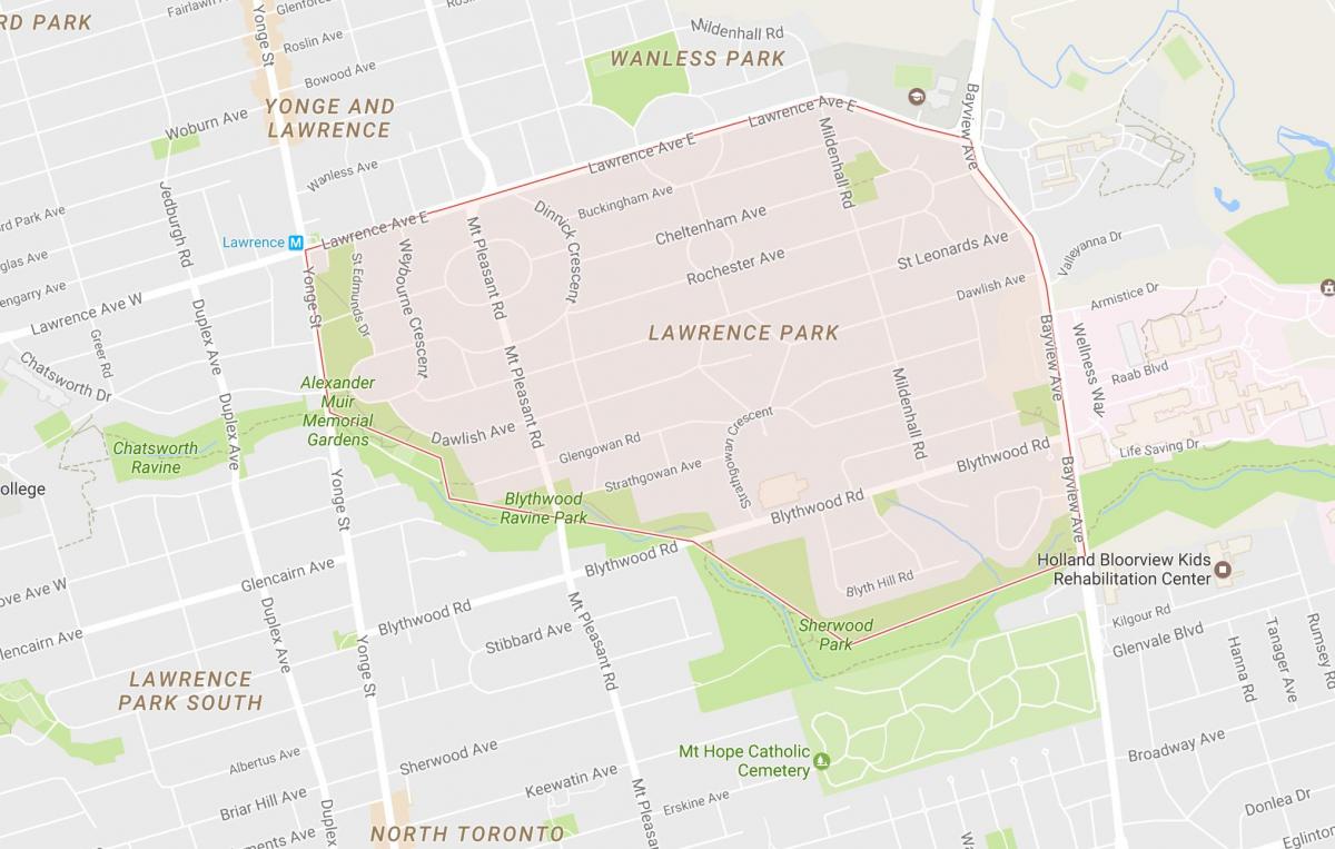 Карта на Лоренс Парк соседство Торонто
