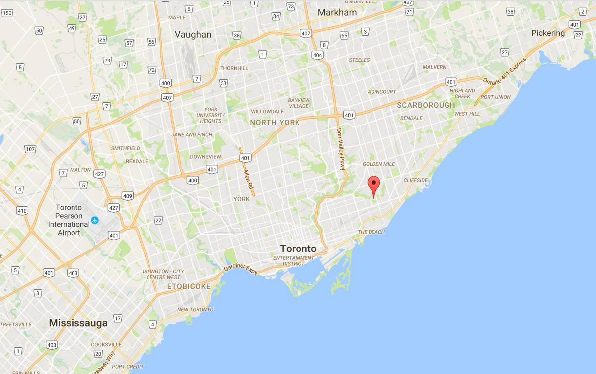 Карта на Полумесечина Градот област Торонто