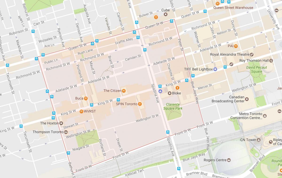 Мапата на Модни Област соседство Торонто
