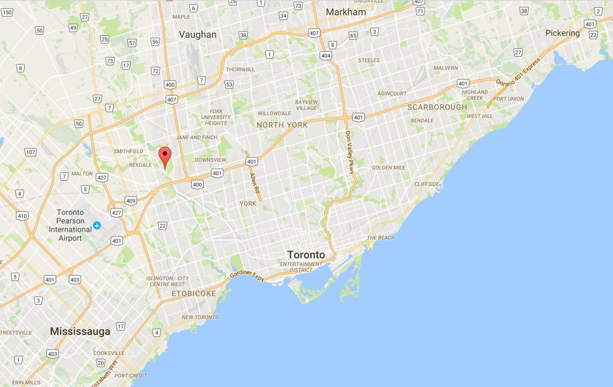Карта на Elms област Торонто