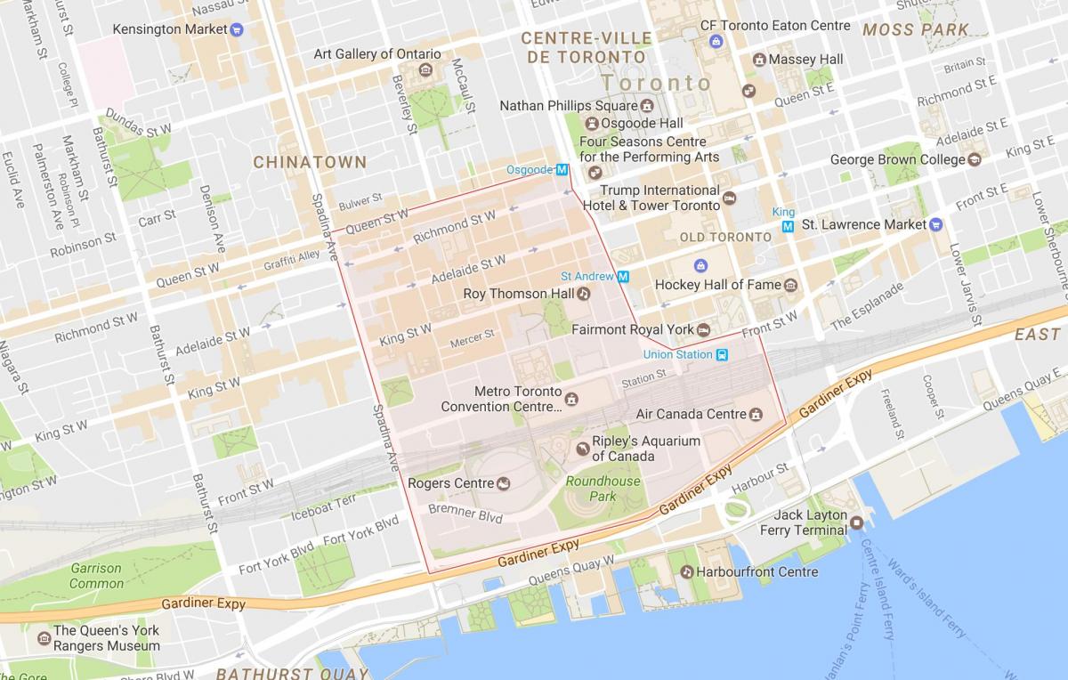 Карта на Забава Област соседство Торонто