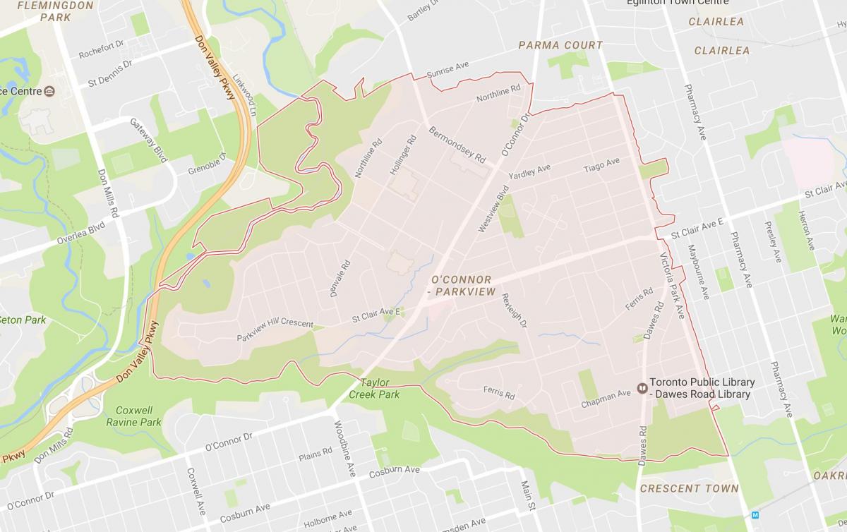 Карта на Пешачки Пат соседство Торонто