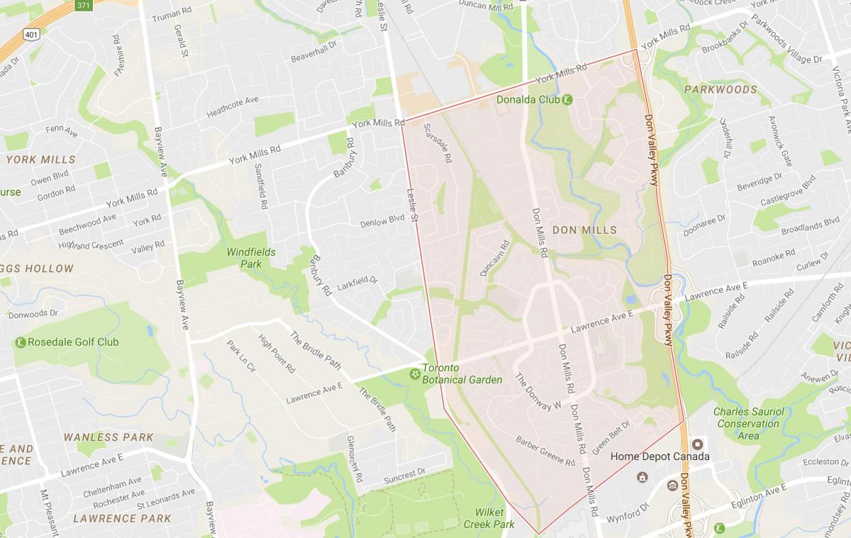 Карта на Не Мелници соседство Торонто