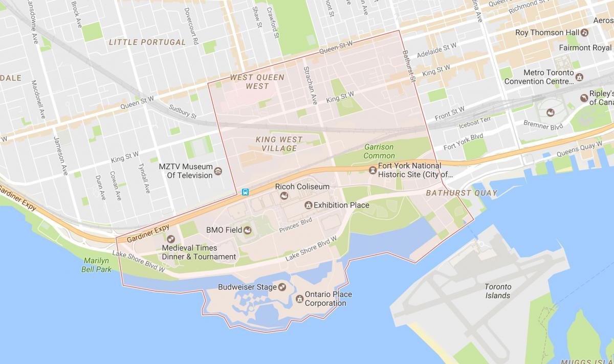 Карта на Нијагарините соседство Торонто