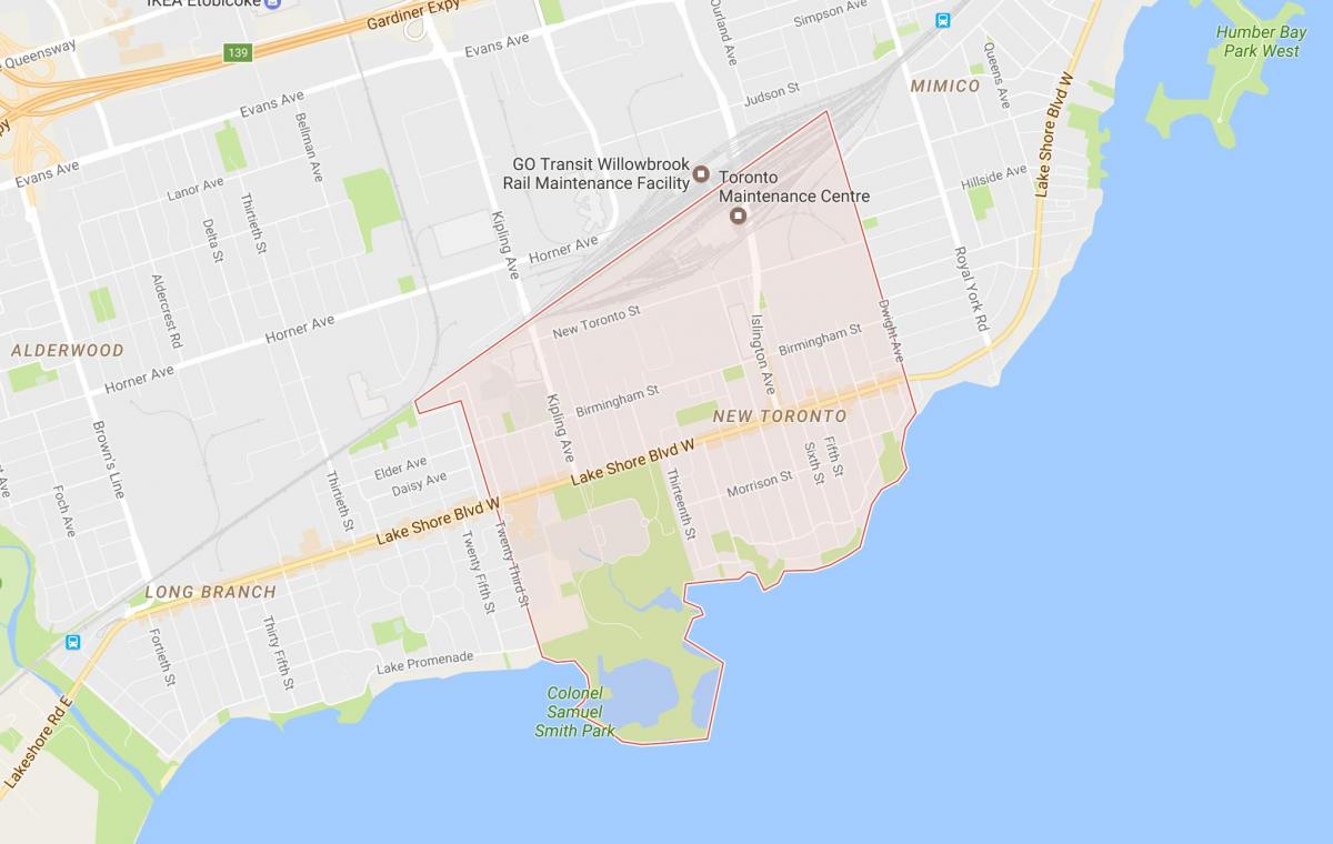 Карта на Нова Торонто соседство Торонто