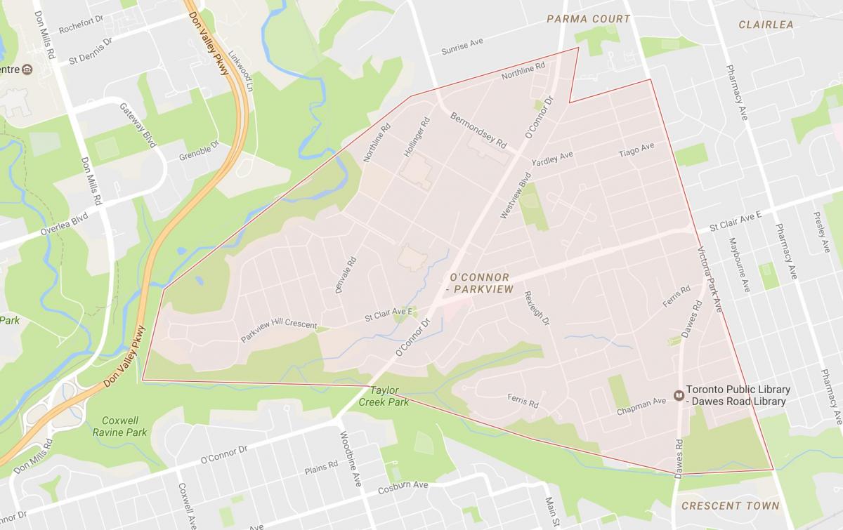 Картата на О ' конор–Parkview соседство Торонто