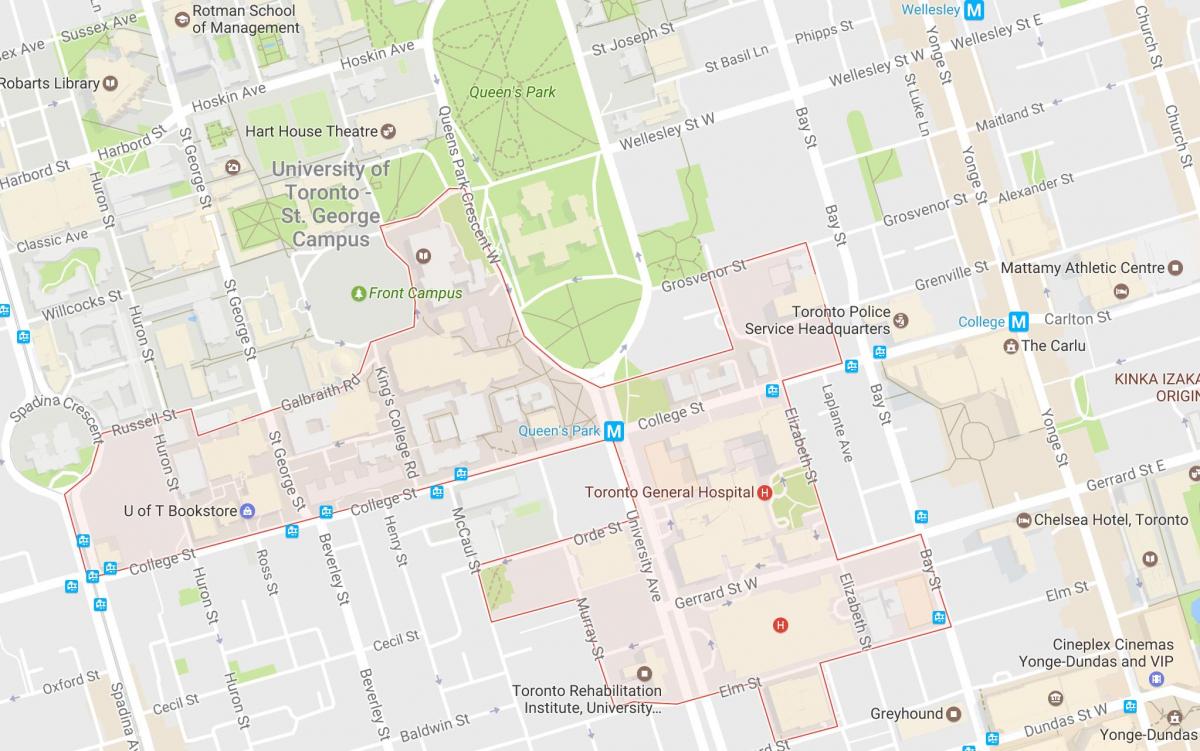 Мапа на Откривањето Област соседство Торонто