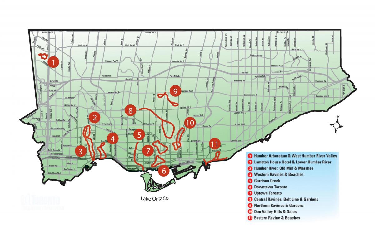 Мапа на откривањето прошетка Торонто